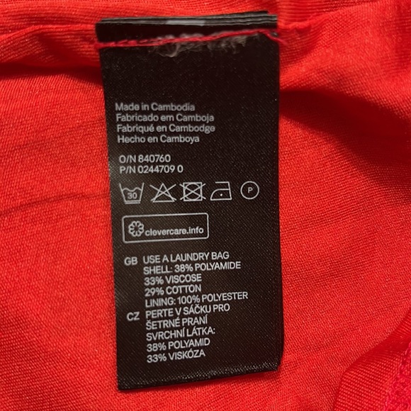 H&M Red Lace 3/4 Sleeve Dress, Size Small - Picture 8 of 8